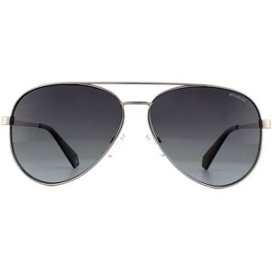 Polaroid Aviator Womens Ruthenium Grey Gradient Polarized Sunglasses Metal - One Size