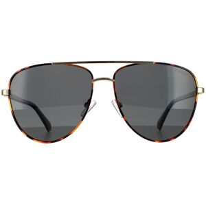 Polaroid Aviator Unisex Gold Havana Grey Polarized Sunglasses Metal - One Size