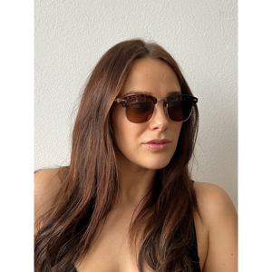 Svnx Unisex Half Frame Wayfarer Style Sunglasses - Brown - One Size