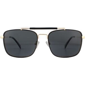 Polaroid Aviator Mens Black Gold Grey Polarized Sunglasses Metal - One Size