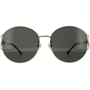 Gucci Round Womens Gold Grey Sunglasses Metal - One Size