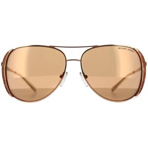 Michael Kors Aviator Womens Rose Gold Flash Sunglasses - Pink - One Size