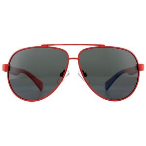 Polaroid Childrens Unisex Kids Aviator Kidss Red Grey Polarized Sunglasses Metal - One Size