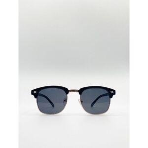 Svnx Mens Half Frame Wayfarer Style Sunglasses - Black - One Size
