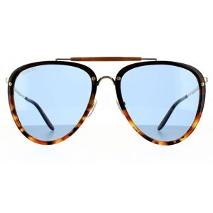 Gucci Aviator Mens Havana Blue Sunglasses - Brown - One Size