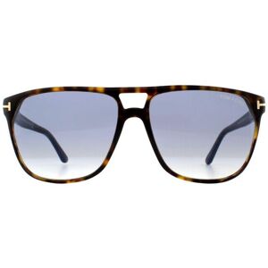 Tom Ford Aviator Mens Dark Havana Blue Gradient Sunglasses - Brown - One Size