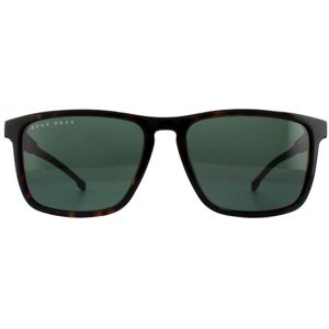 Hugo Boss Square Mens Dark Havana Green Sunglasses - Brown - One Size