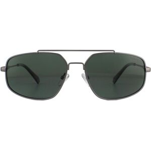 Polaroid Aviator Mens Ruthenium Green Polarized Sunglasses - Grey Metal - One Size