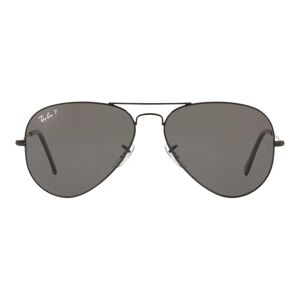 Ray-Ban , Total Black Polarized Aviator Sunglasses ,Black female, Sizes: 58 MM