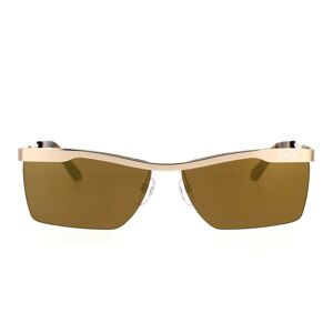 Off White , Gold Metal Sunglasses with Mirrored Lenses ,Yellow unisex, Sizes: 61 MM