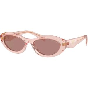 Prada , Minimalist Oval Sunglasses Symbole Design ,Pink female, Sizes: 55 MM