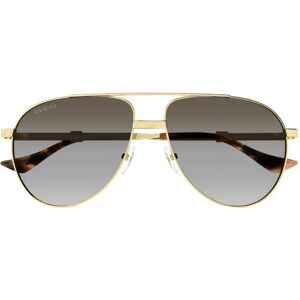 Gucci , Metallic Aviator Sunglasses with Degraded Lenses ,Yellow unisex, Sizes: 59 MM