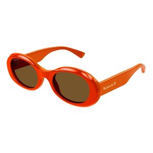 Gucci , Acetate Oval Sunglasses ,Orange female, Sizes: 52 MM