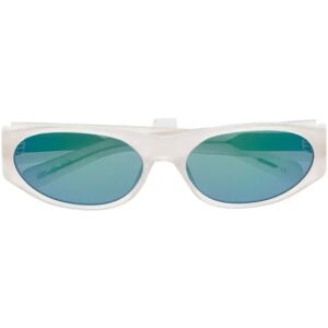 Flatlist , White Round-frame Tinted Sunglasses ,White female, Sizes: ONE SIZE