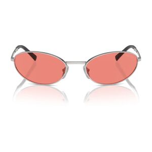 Prada , Elegant Oval Sunglasses with Logo ,Gray unisex, Sizes: 59 MM