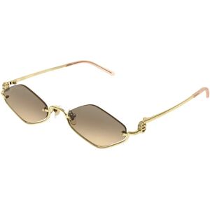 Gucci , Semi Rimless Metal Sunglasses Gg1604S ,Yellow unisex, Sizes: 53 MM