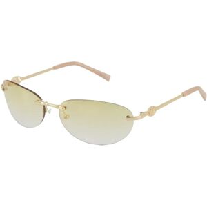 Le Specs , Y2K Slim Rimless Slinky Sungles /Gold ,Yellow female, Sizes: M