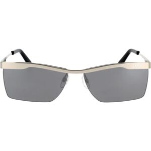 Off White , Silver Metal Sunglasses with Dark Grey Mirrored Lenses ,Gray unisex, Sizes: 61 MM