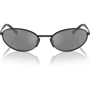 Prada , Elegant Oval Sunglasses with Logo ,Black unisex, Sizes: 59 MM