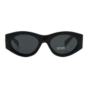 Prada , Bold Oval Sunglasses - Black ,Black unisex, Sizes: L