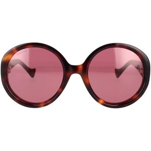 Gucci , Fashionable Oversized Round Sunglasses ,Brown female, Sizes: 56 MM