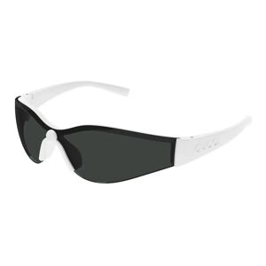 Gucci , Sporty Semi-Rimless Sunglasses White/Grey ,White unisex, Sizes: ONE SIZE