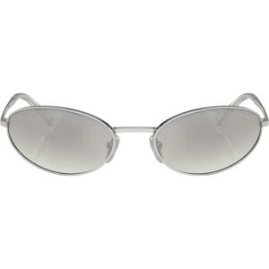 Prada , Elegant Oval Sunglasses with Logo ,Gray unisex, Sizes: 59 MM