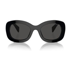 Prada , Elegant Oval Sunglasses with Thick Arms ,Black female, Sizes: 54 MM