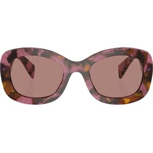 Prada , Elegant Oval Sunglasses with Thick Arms ,Pink female, Sizes: 54 MM