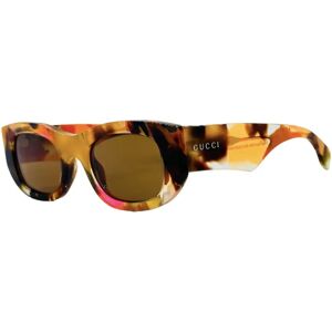 Gucci , Oval Sunglasses with Marbled Effect ,Multicolor female, Sizes: ONE SIZE