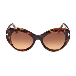 Tom Ford , Havana Oval Sunglasses ,Brown female, Sizes: 52 MM