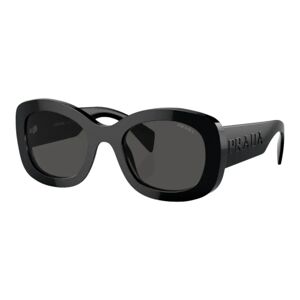 Prada , Womens Oval Sunglasses Black Glossy ,Black female, Sizes: 54 MM