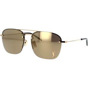 Saint Laurent , Caravan Style Sunglasses with Mirrored Lenses ,Brown unisex, Sizes: 57 MM