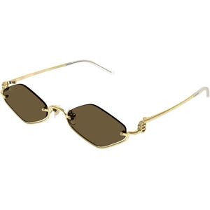 Gucci , Semi Rimless Metal Sunglasses Gg1604S ,Yellow unisex, Sizes: 53 MM