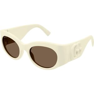 Gucci , Stylish Oversized Oval Sunglasses ,White female, Sizes: 53 MM