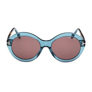 Tom Ford , Transparent Blue Oval Sunglasses ,Blue female, Sizes: 55 MM