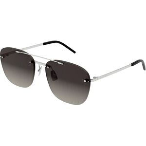 Saint Laurent , Rimless Sunglasses in Silver/Grey Shaded ,Gray unisex, Sizes: 58 MM