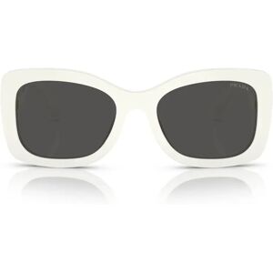 Prada , Prada Oval Sunglasses with Dark Grey Lenses ,White unisex, Sizes: 56 MM