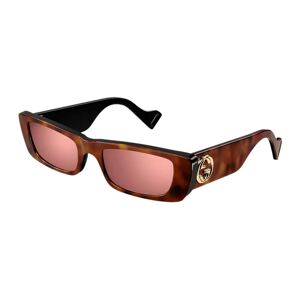 Gucci , Vintage-inspired Red Rectangular Sunglasses ,Brown female, Sizes: 52 MM