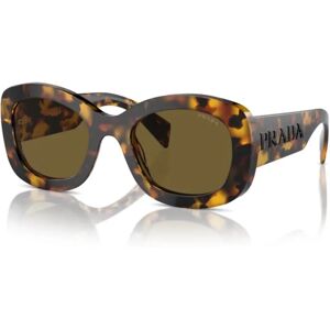 Prada , Oval Sunglasses with Oversized Letters ,Brown female, Sizes: 54 MM