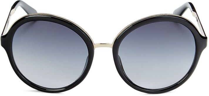 Photos - Sunglasses Kate Spade new york Women's Annabeth 55MM Round  - Black - femal 