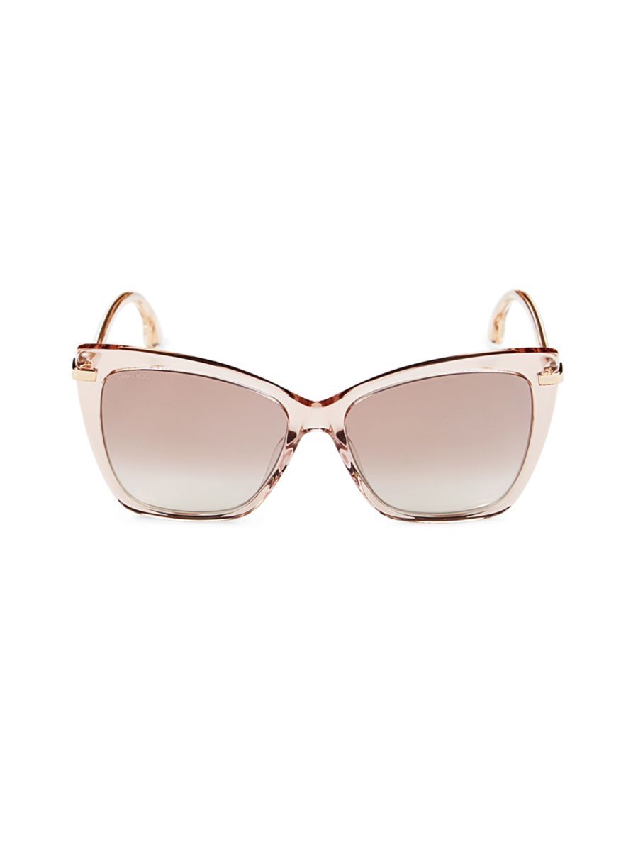 Photos - Sunglasses JIMMY CHOO Women's Selby 57MM Cat Eye  - Pink - female - Size: o 