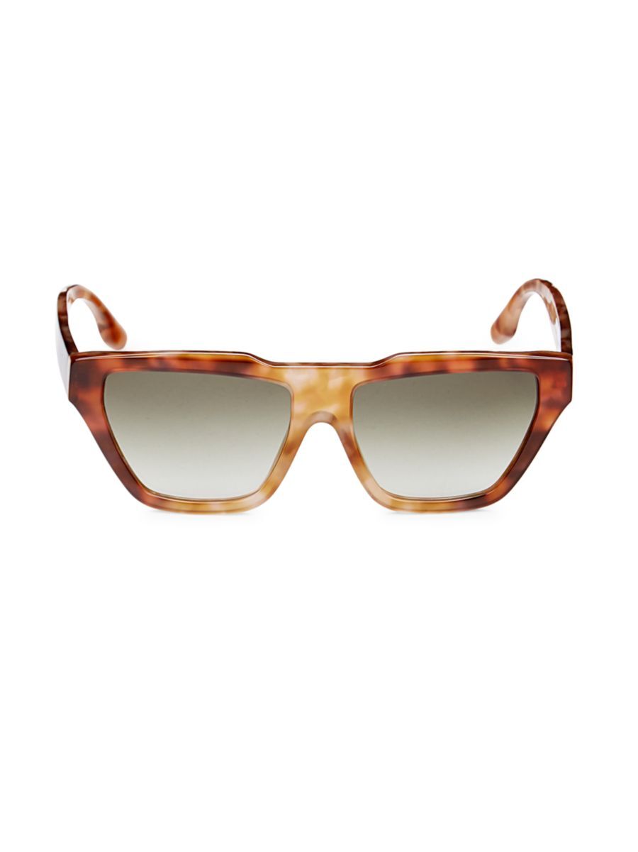 Photos - Sunglasses Victoria Beckham Women's 55MM Square Cat Eye  - Blonde Havana  