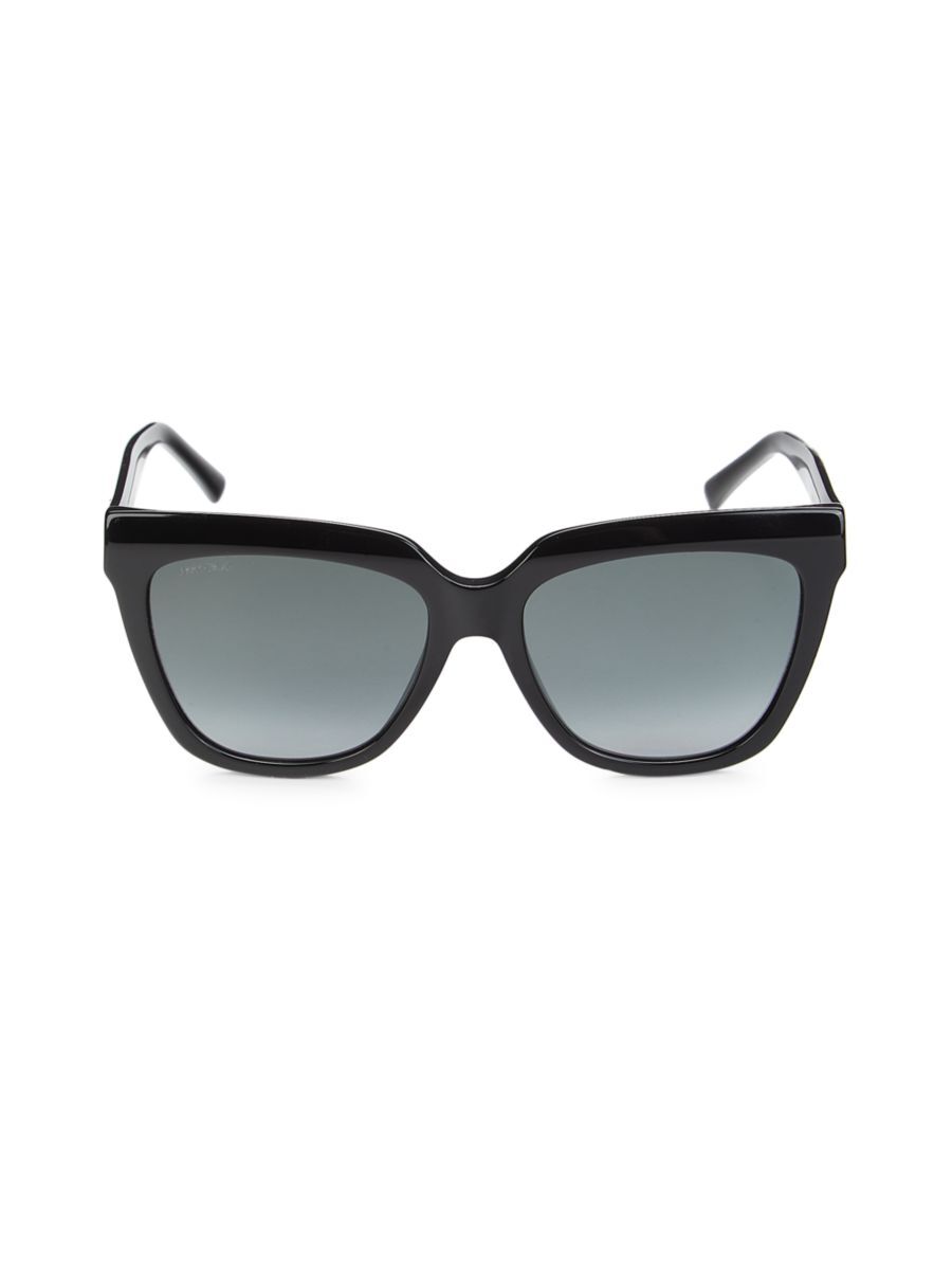 Photos - Sunglasses JIMMY CHOO Women's Julie 55MM Square  - Jet Black - female - Siz 