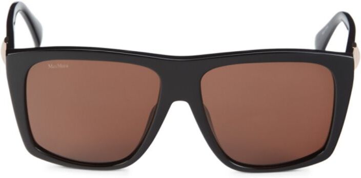 Photos - Sunglasses Max Mara Women's 58MM Square  - Black Brown - female - Size: one 