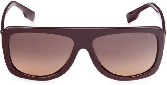 Photos - Sunglasses Burberry Women's 49MM Rectangle  - Bordeaux - female - Size: one 