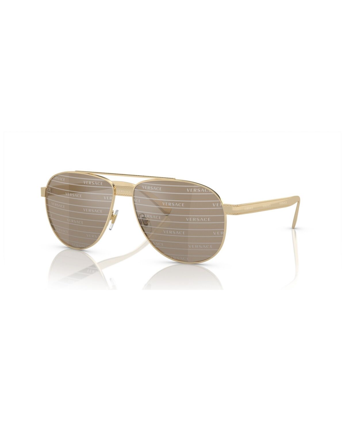 Versace Men's Sunglasses, VE2209 - Pale Gold-Tone, Brown Tamp Versace Silve
