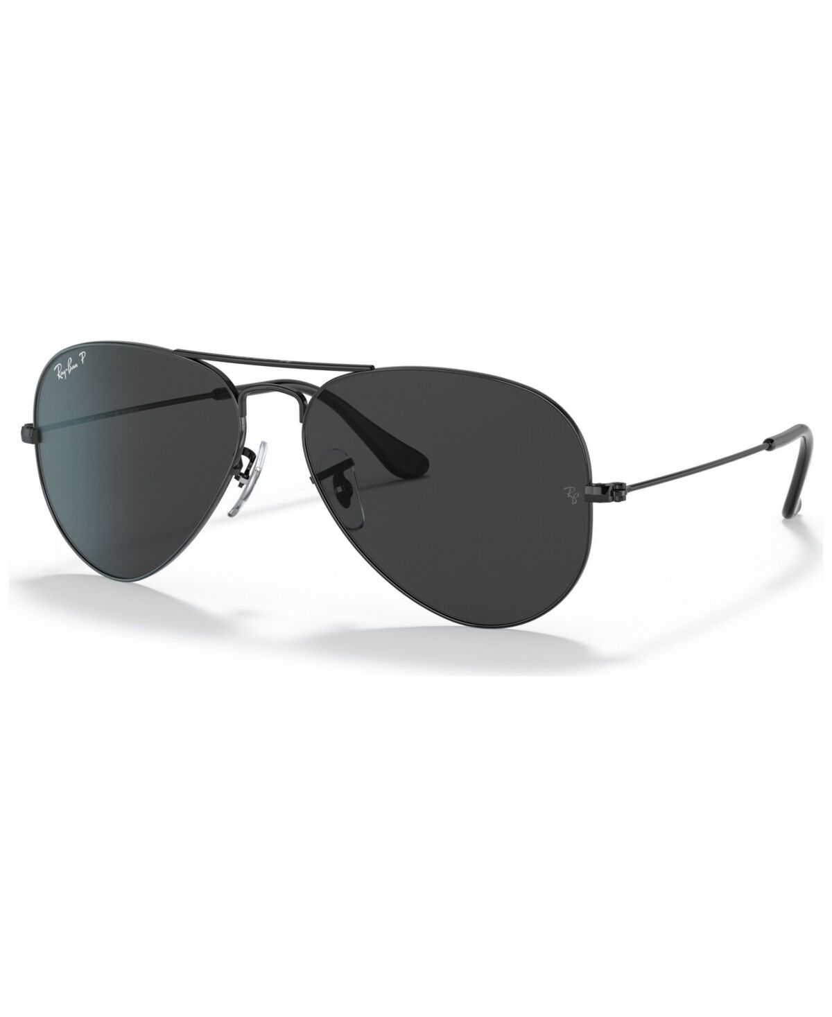 Ray-Ban Unisex Aviator Total Black Polarized Sunglasses, RB3025 - BLACK/POLAR BLACK