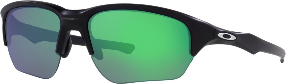 Oakley Unisex Rectangle Sunglasses, OO9363 64 Flak Beta - Matte Black/Jade Iridium