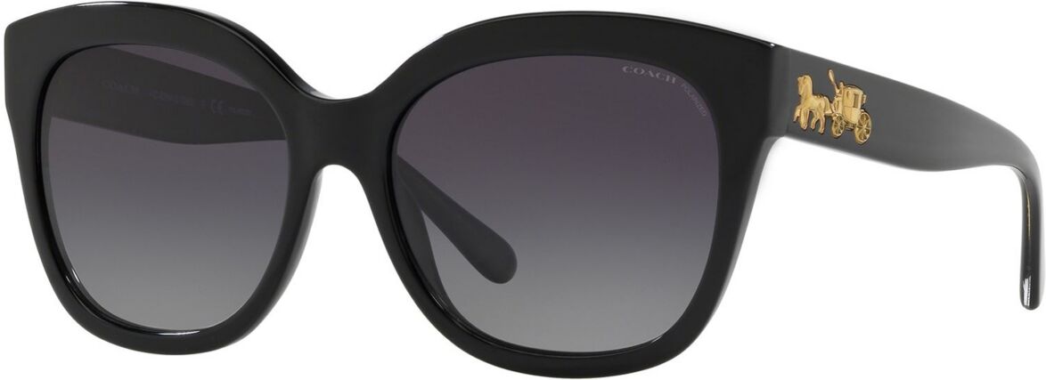 Coach Polarized Sunglasses, HC8264 L1083 - BLACK/POLAR Gray Gradient